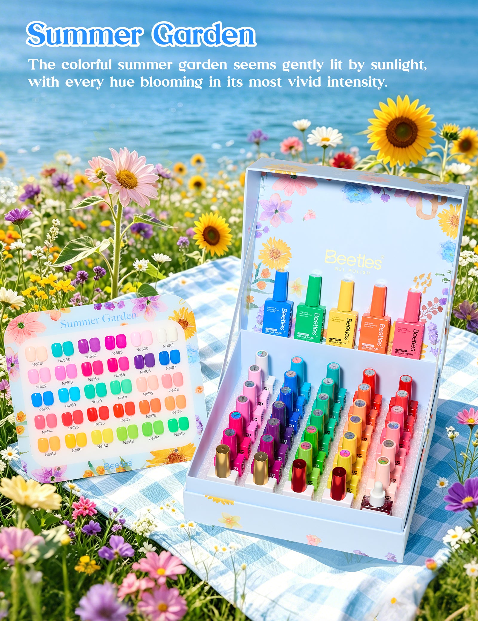 Summer Garden | 30 Trending Summer Colors HEMA Free With Top And Base Coat 10ml