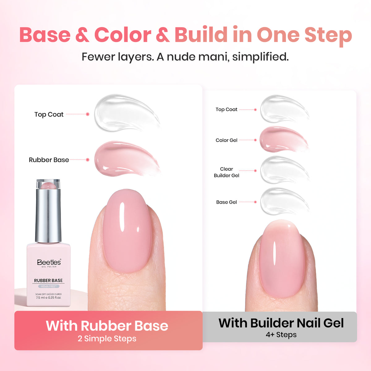 Beetles 6 Colors Rubber Base Gel Nail Polish Nude Moment Gel Polish Set Hema Free & TPO Free
