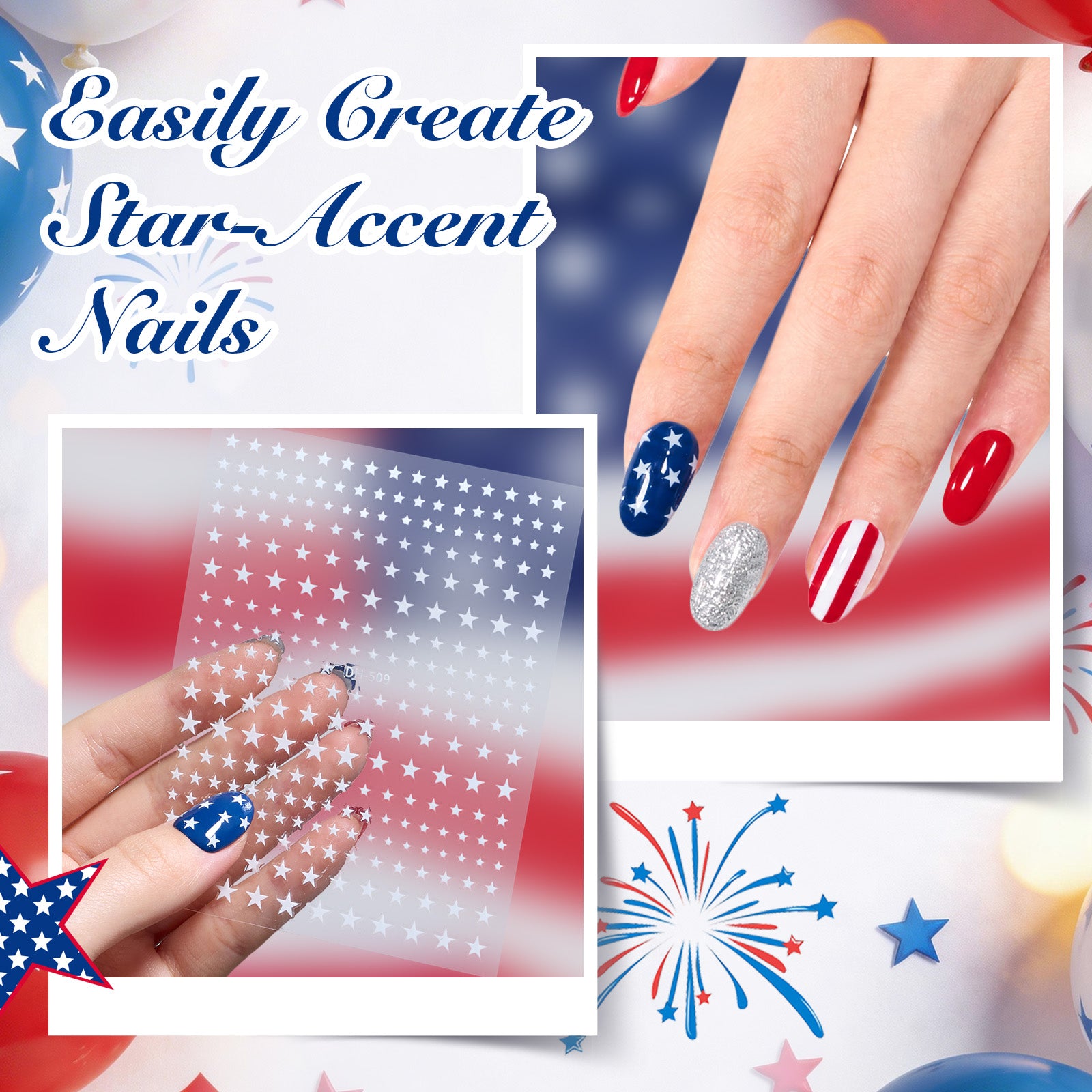 Air Dry Nail Polish| 6 Colors Gel Nail Polish Classic Red White Blue