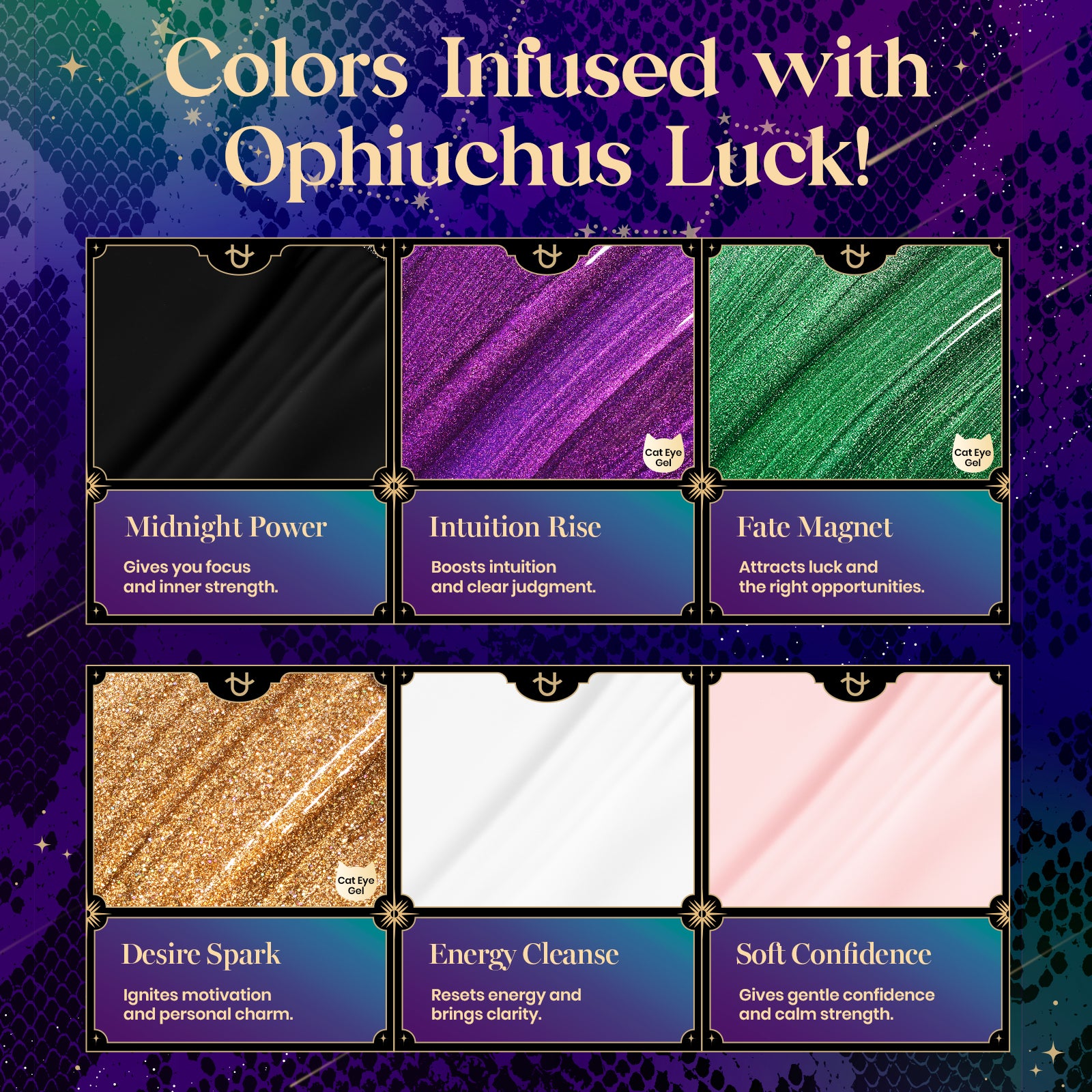 Beetles Gel Polish Ophiuchus Sign Gel Nail Polish Kit - 6 Colors Zodiac Inspired Nail Art Set