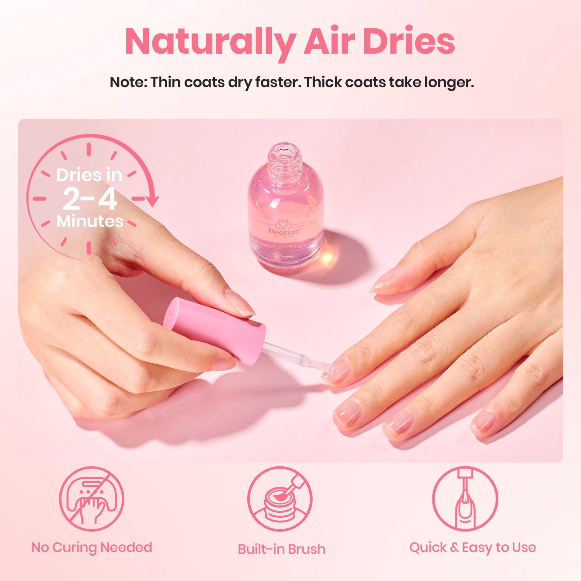 Beetles Stay Shining Strawberry Nail Strengthener 15ml