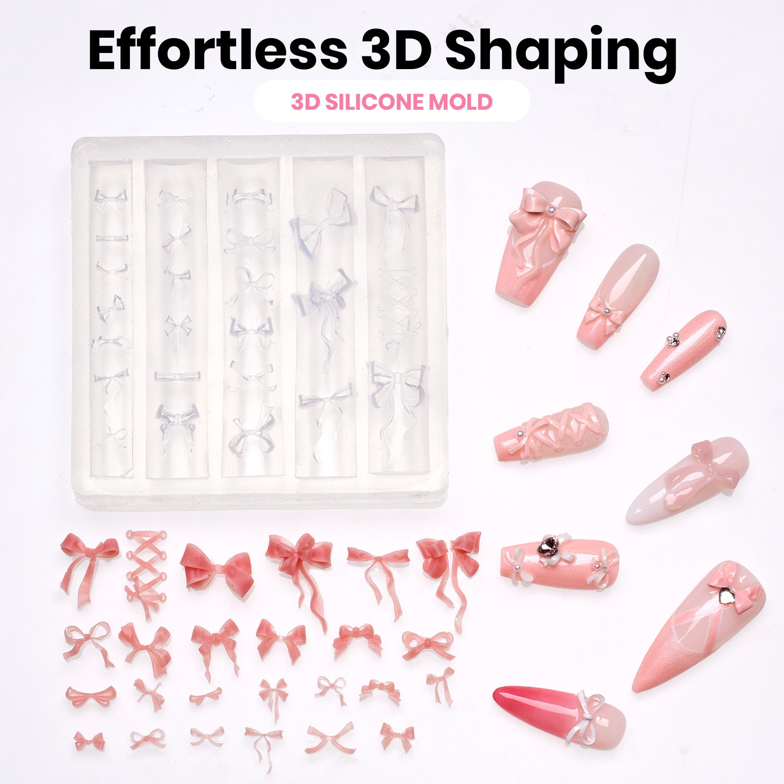Beetles 3D Gel Nail Art-Ballet Whisper Pink Solid Builder Nail Gel Non-Sticky Sculpting with Dual-Ended Sculpture Pen & Stiletto Dual From, Beginner Friendly DIY at Home,UV LED Lamp Needed