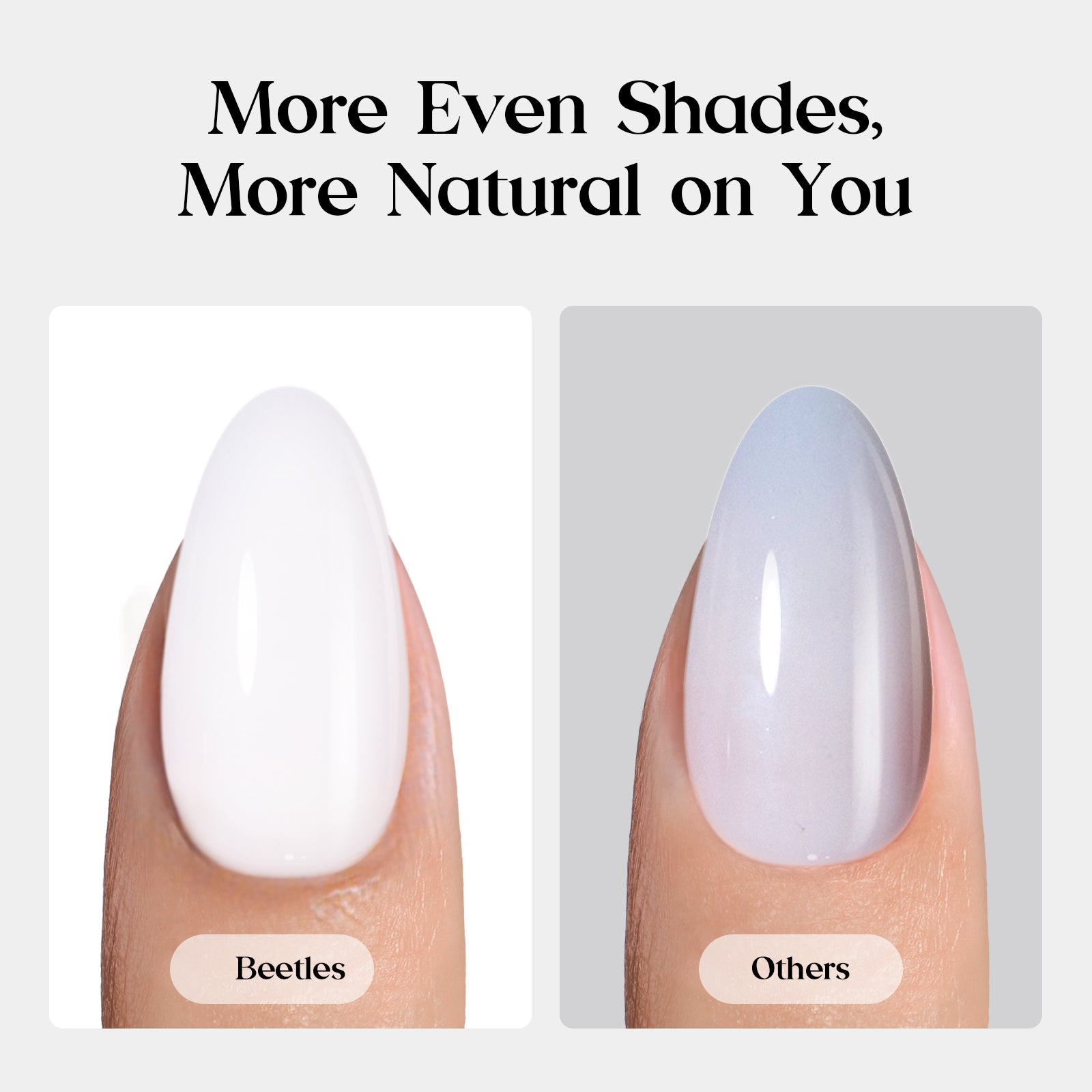 Beetles Stay Shining Milky White Press On Nails Short Square
