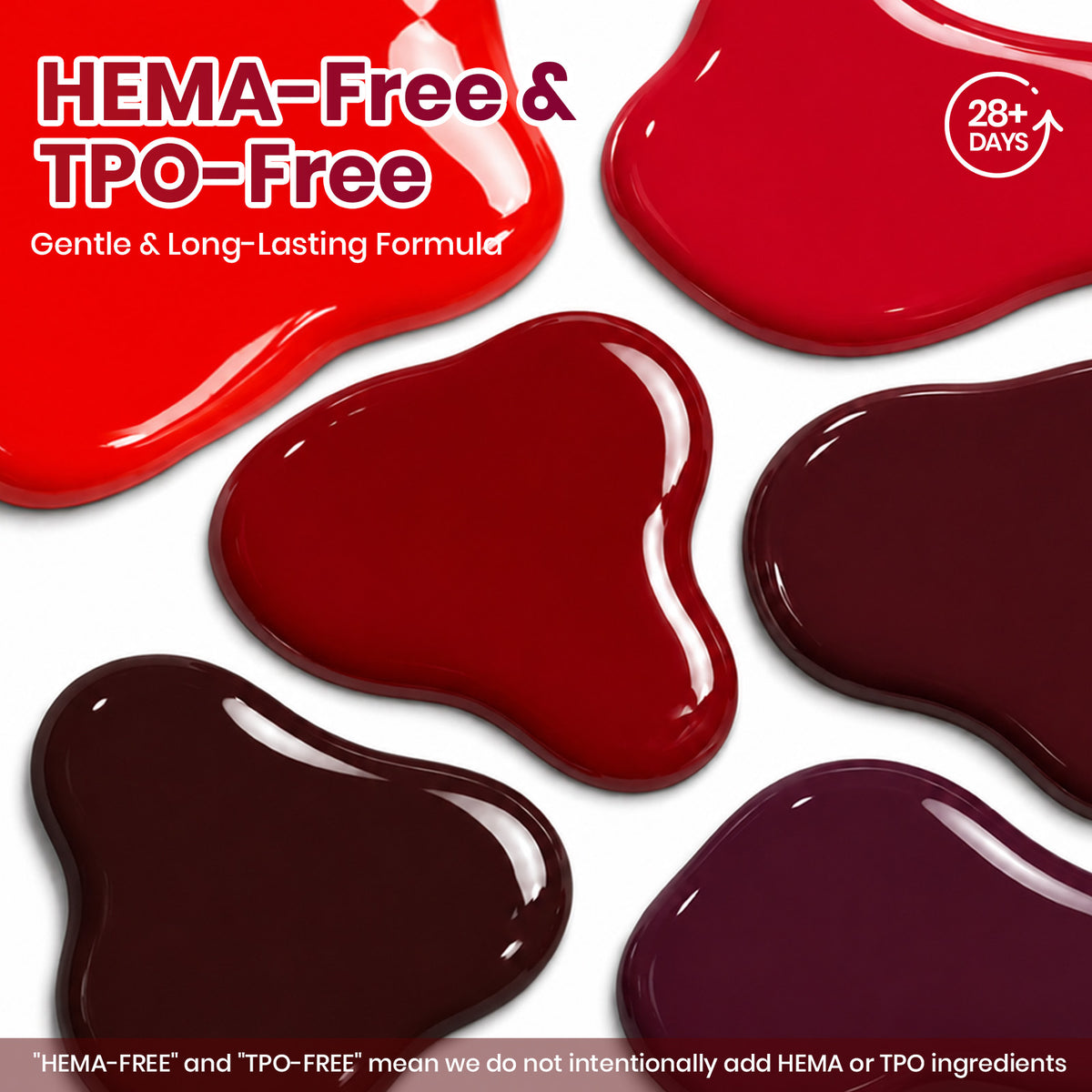 Beetles Burgundy Night  6 Red Wine Colors Gel Nail Polish Set 15ML HEMA-Free and TPO-Free