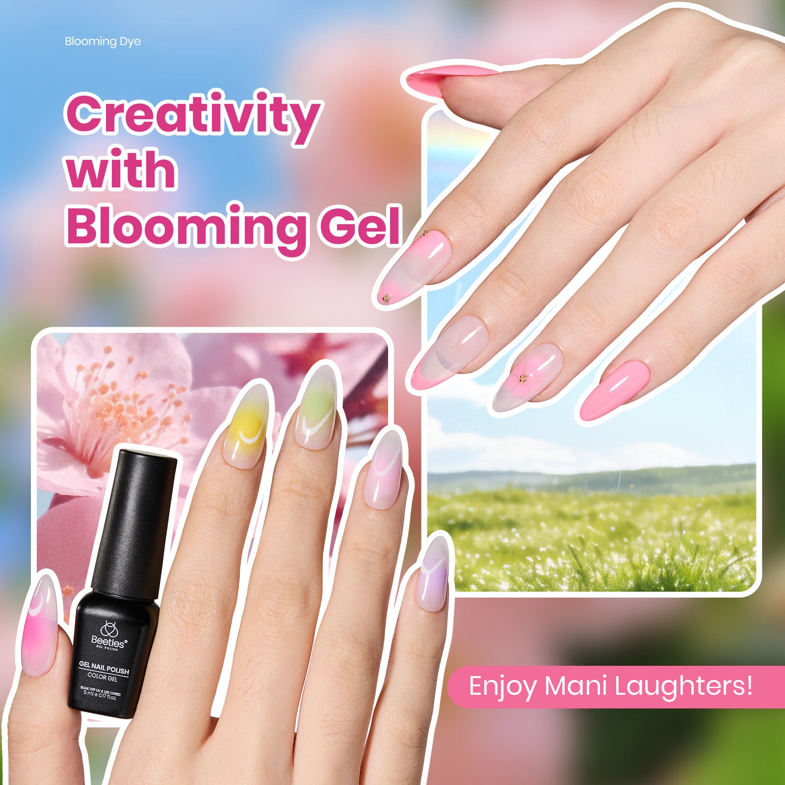 Blooming Dye - 25 Gel Colors Set With Blooming Gel Summer Neon Rainbow Nails