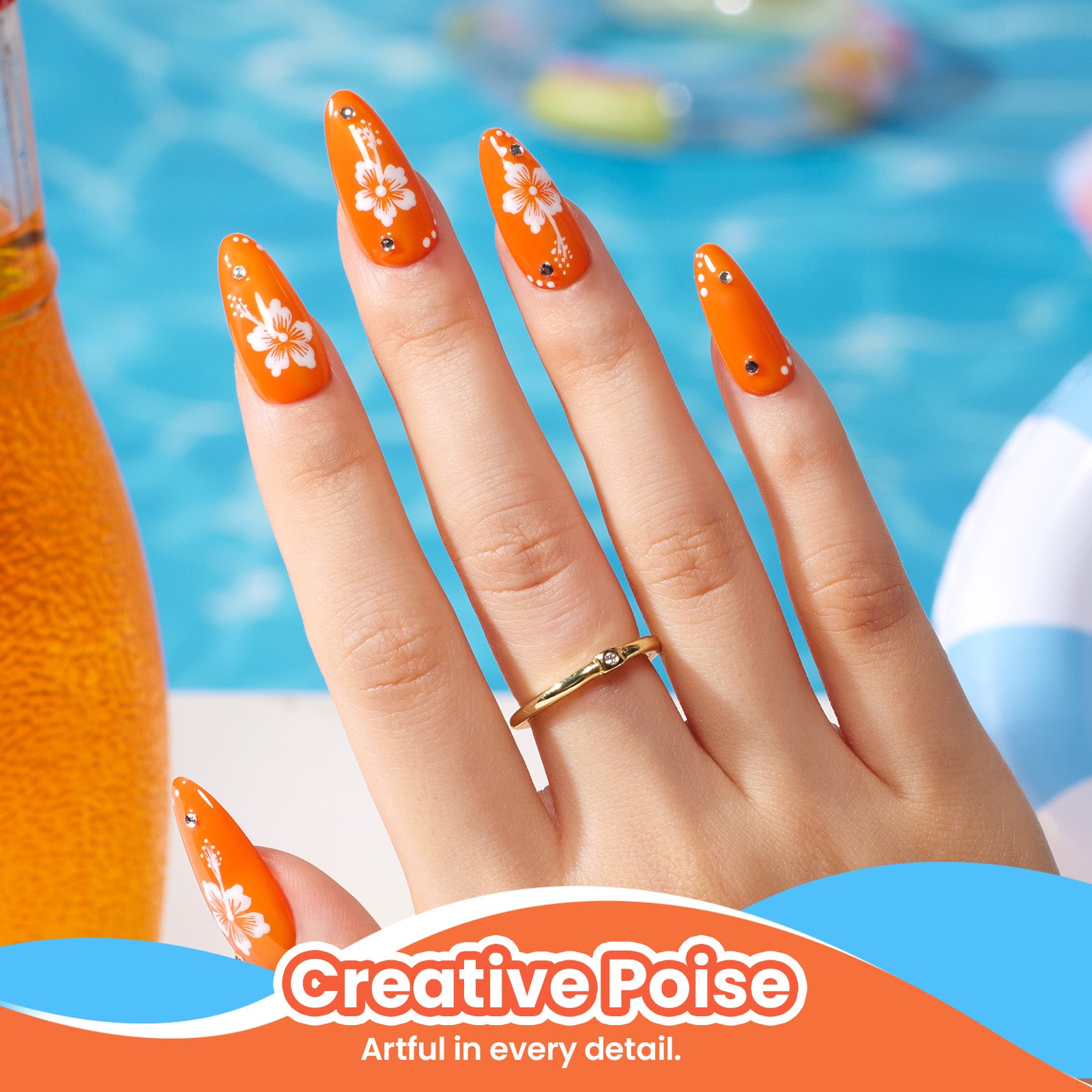 beetles Orange Gel Polish - Citrus Pop Summer Voyage, 9ml Carly