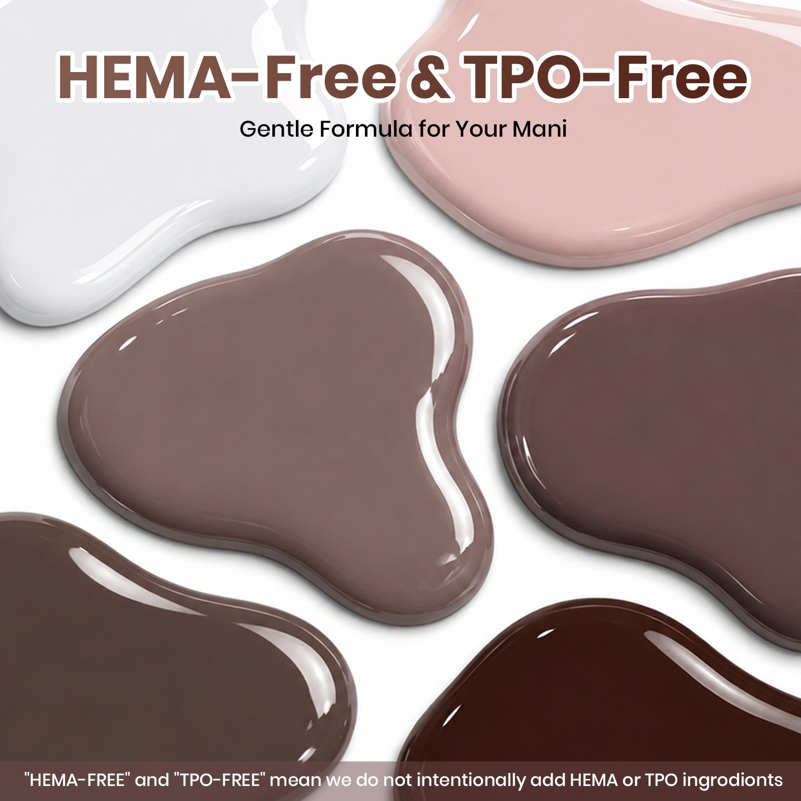 Beetles Caramel Cappuccino Neutral Brown HEMA-FREE & TPO-FREE 6 Colors Gel Polish Set