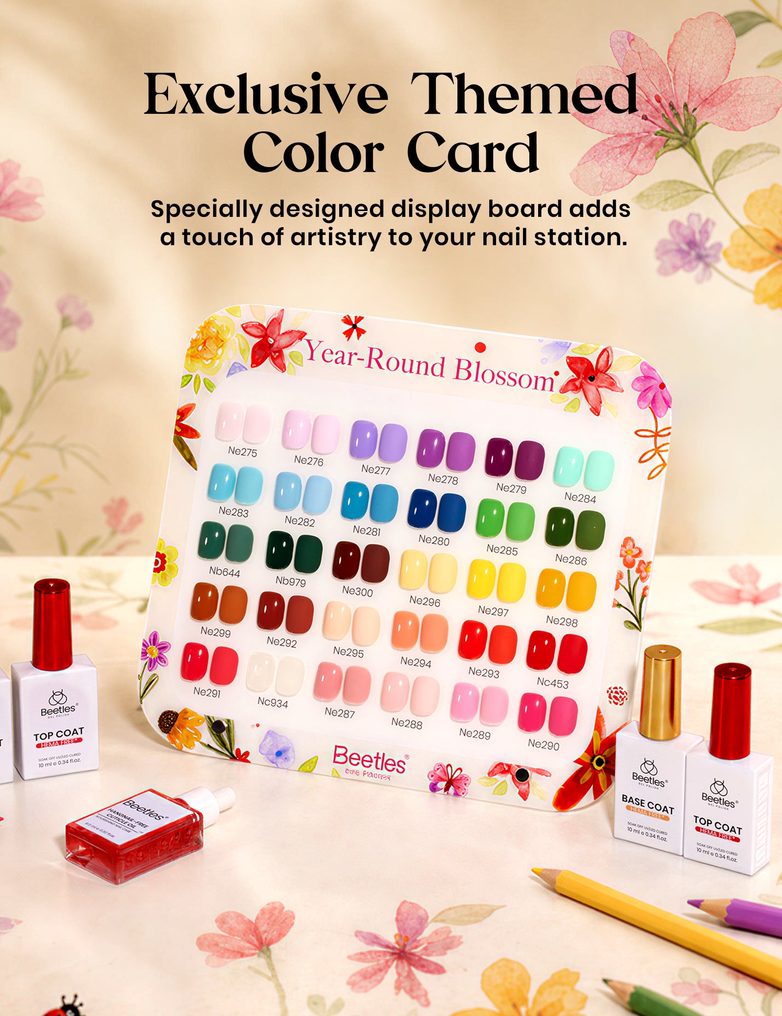 Year-Round Blossom | 30 Trending Colorful Colors HEMA Free & TPO Free Runway Palette 10ml Gel Polish Set