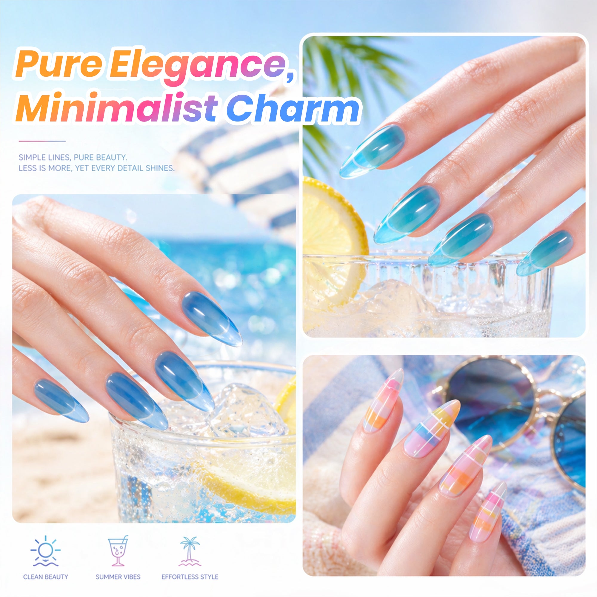 Beetles Summer Voyage - Summer Specials Jelly Gel Neon Nails 6 Colors Gel Polish Set 9ml