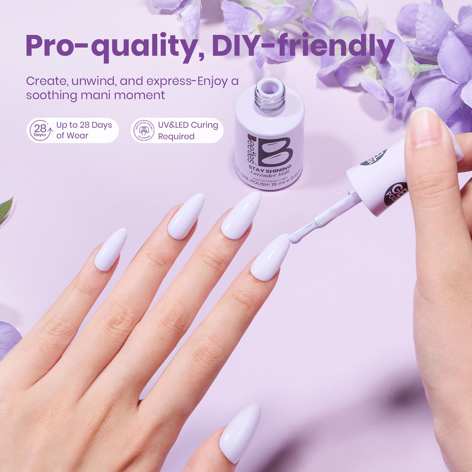 【MARUMI】合成ルビー×パープルパール×ホワイトサゲ✨️ブレス✨️ Beetles Stay Shining Collection Salon-Quality Gel Nail Polish