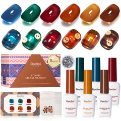 Beetles Fall Nails Season - Retro Glaze 6 Colors Jelly Gel Polish Set Fall Winter Nails 9ML
