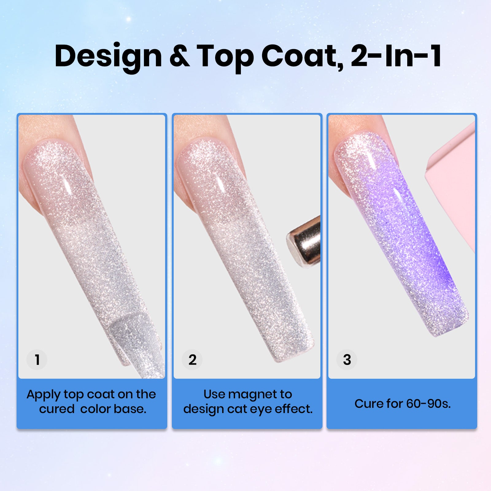Beetles Stay Shining Cat Eye Top Coat HEMA Free & TPO Free 15ml