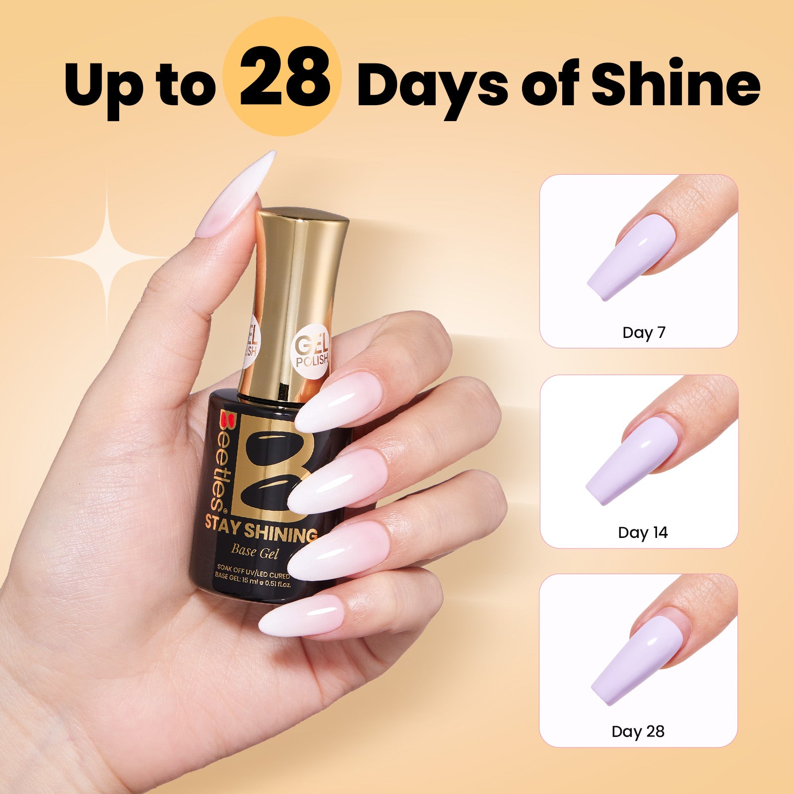 Beetles Stay Shining Collection Salon-Quality Crystal Shield Top Coat and Base Coat Set - 2pc