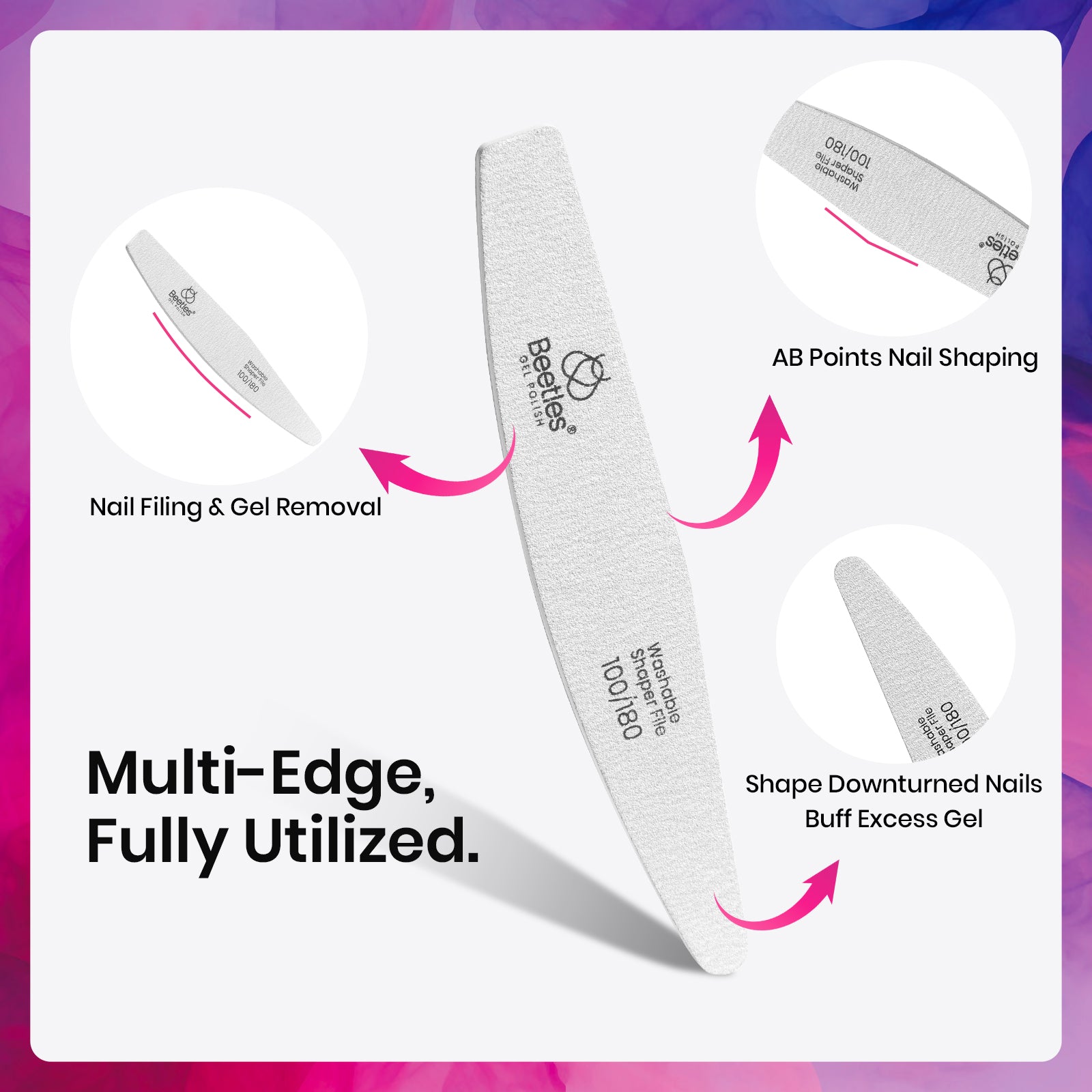 Beetles Stay Shining Professional-Grade Nail File Trio