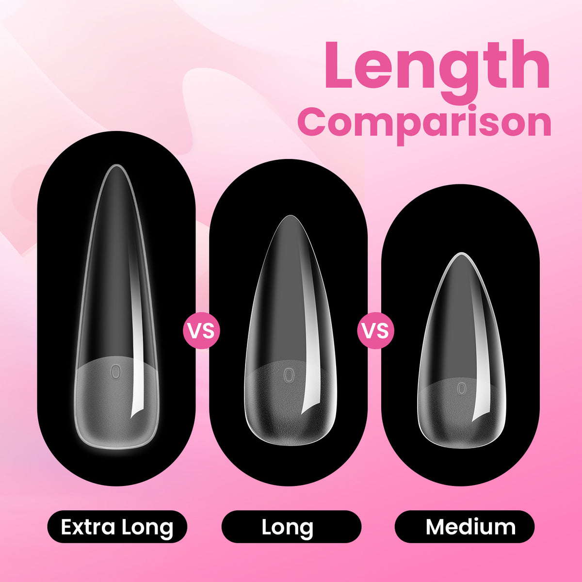Beetles Pro Tipex Instant Apex Nail Tips, XXL Stiletto, 512pcs 16 Sizes for DIY Salon-look Extensions