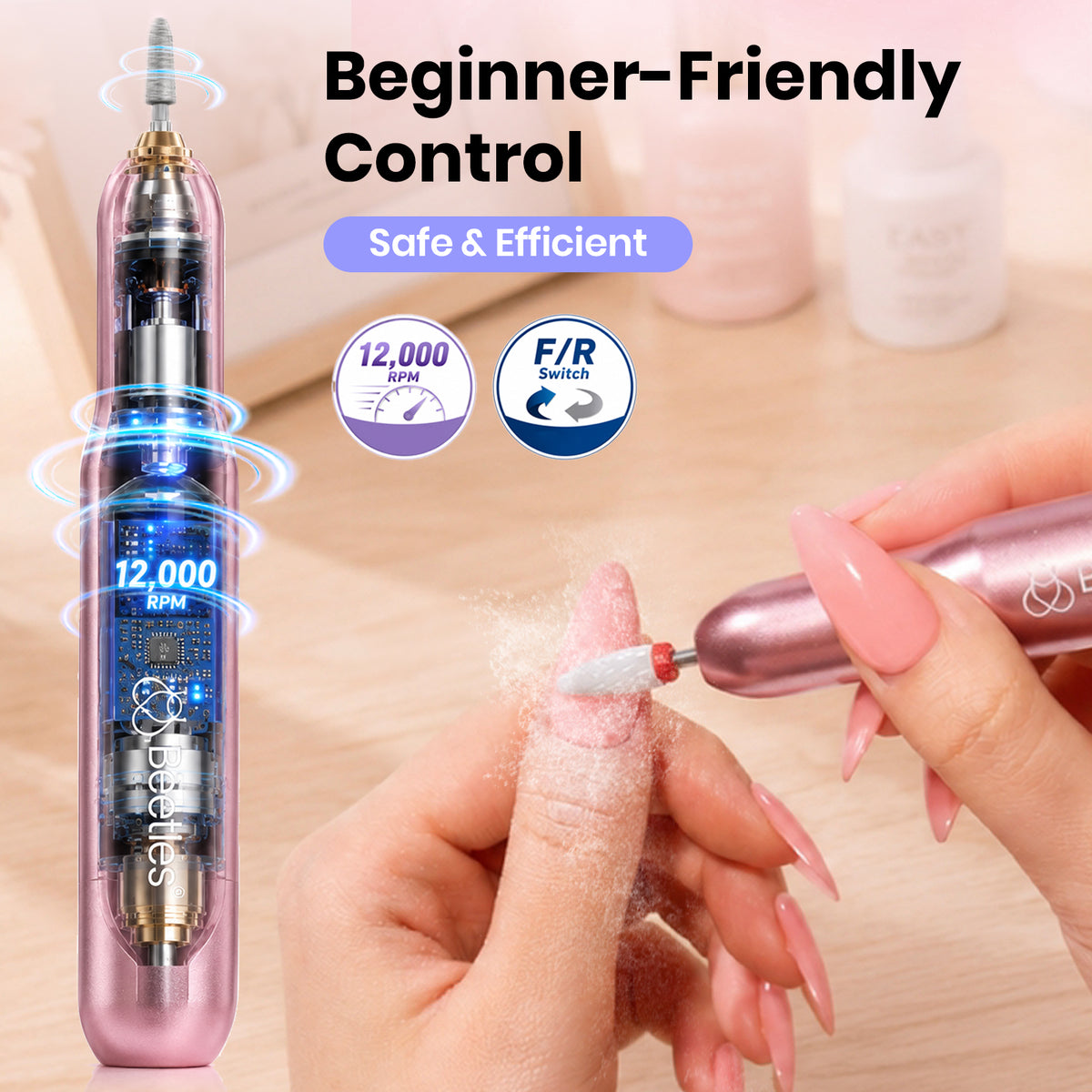 Beetles Gel Nail Polish Kit with U V Light Nail Drill  HEMA-FREE Gel Polish Starter Kit with Nail Tips Base Top Coats Stickers Manicure Tools at Home Gifts for Women Girl