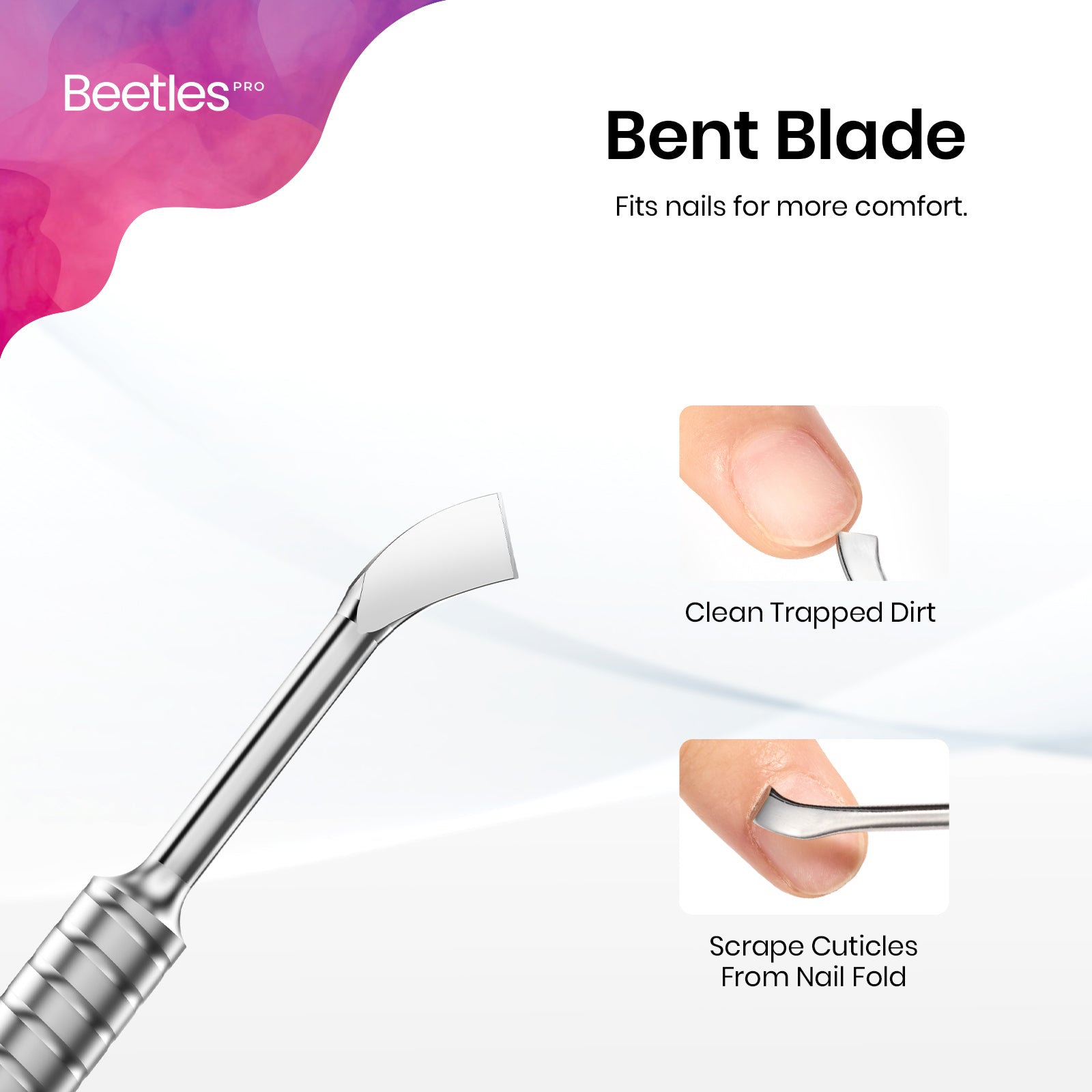 Beetles Pro Cuticle Trimmer Curved Blade(5mm) & Serrated Edge(14mm)