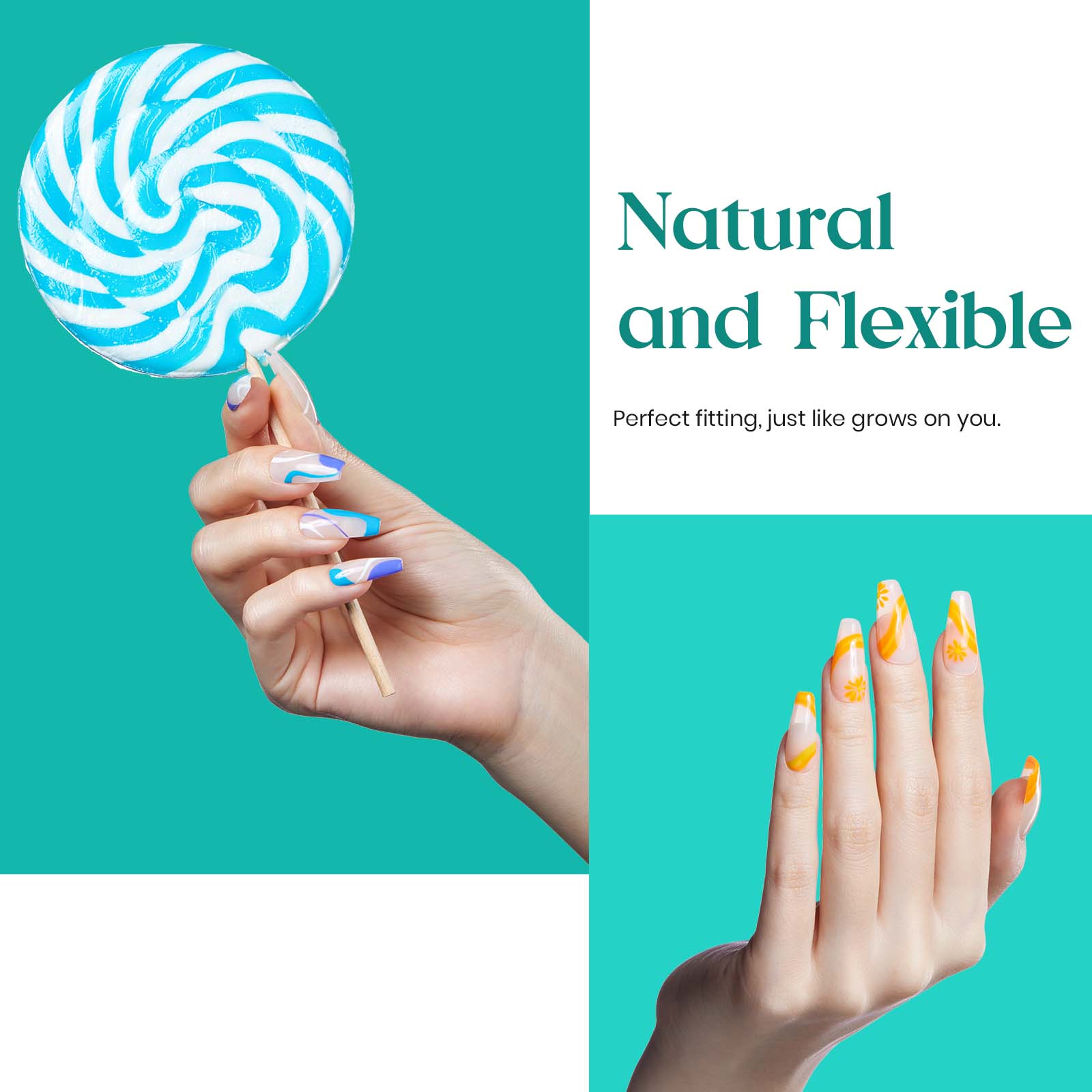 Medium Coffin Pre-shaped Nail Gelly Tips-500pcs #062