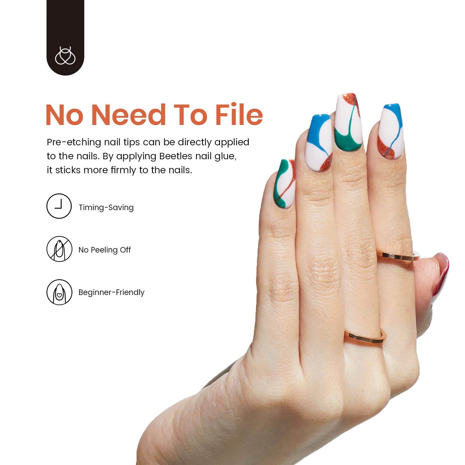 Short Coffin Pre-shaped Dual-sided Full Matte ABS Material  Nail Gel Tips-510pcs#010