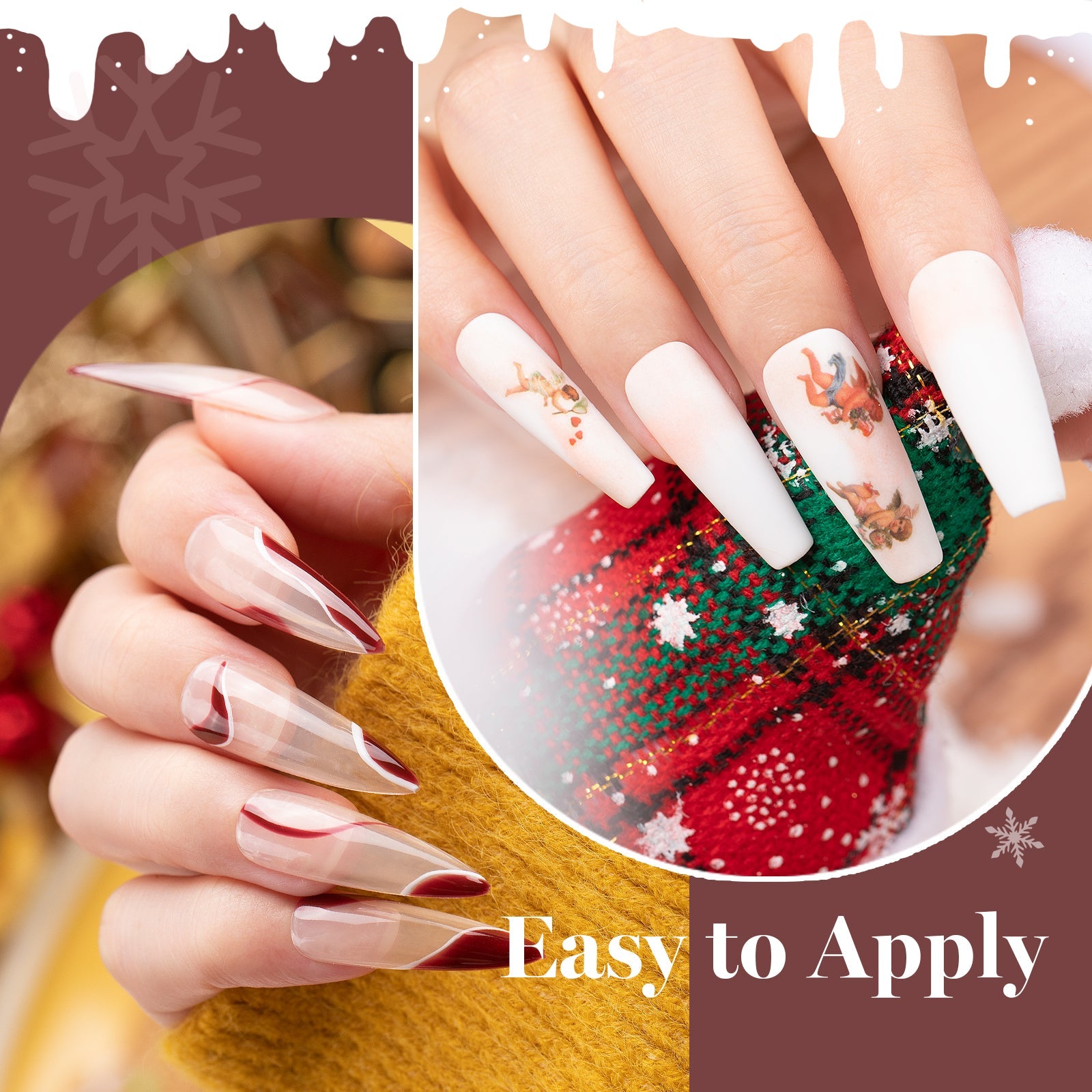 Beetles Holiday Gel Nail Polish Set - 6 Colors Burgundy Red