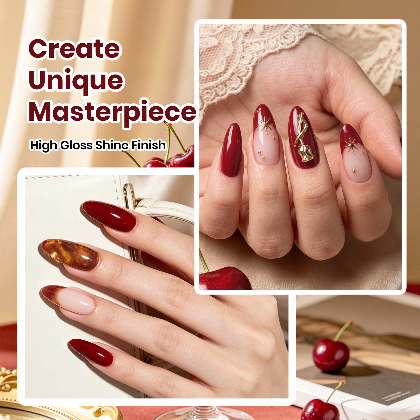 Beetles Fall Nails Season - Ruby Cherry Gel Nail Polish Autumn Halloween Nails 9ML