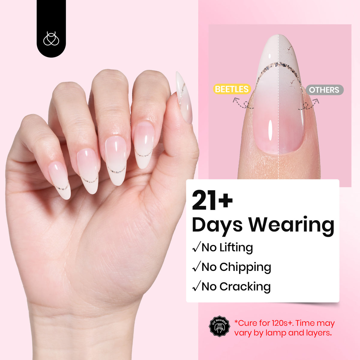 Beetles Hard Gel HEMA-Free, 1 oz 9 in 1 Clear Builder Nails Gel High Hardness for Nail Extension Sculpting Building Instant Apex for Pros, UV & LED Lamp Needed, Dewy Breeze