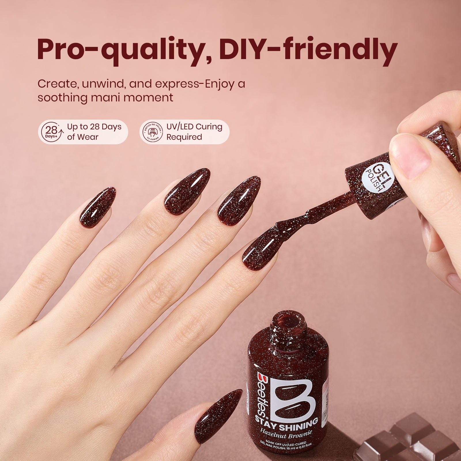 Beetles Gel Polish Hazelnut Brownie-15ml of Sweet Focus