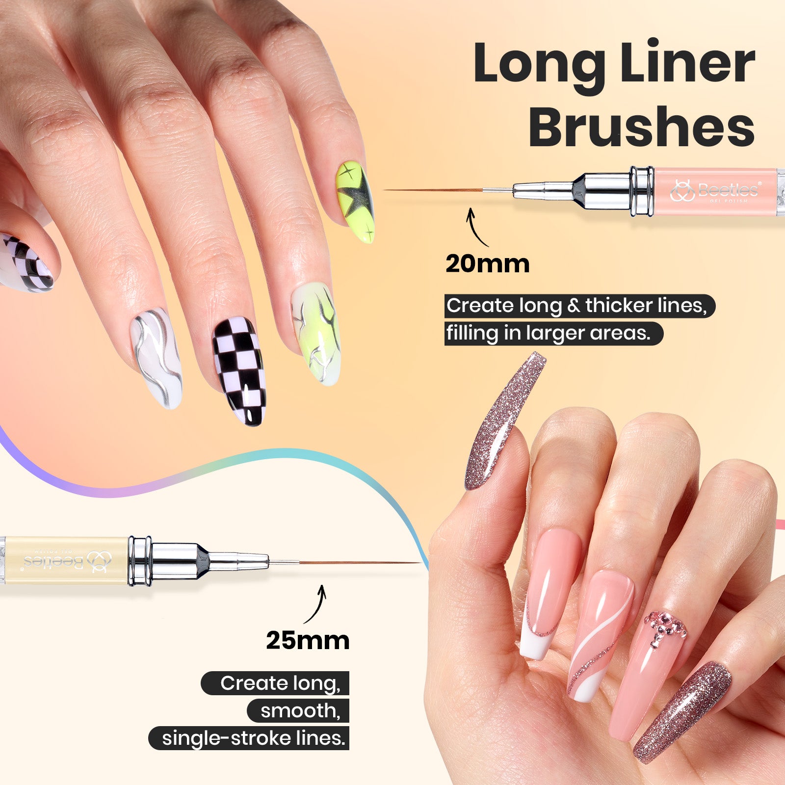 Beetles Pro 5 Pcs Upgraded Liner Brush Set