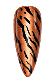 Use a black liner art gel (included in the set) to paint a leopard print or zebra stripe pattern; cure under the lamp for 30–60 seconds.