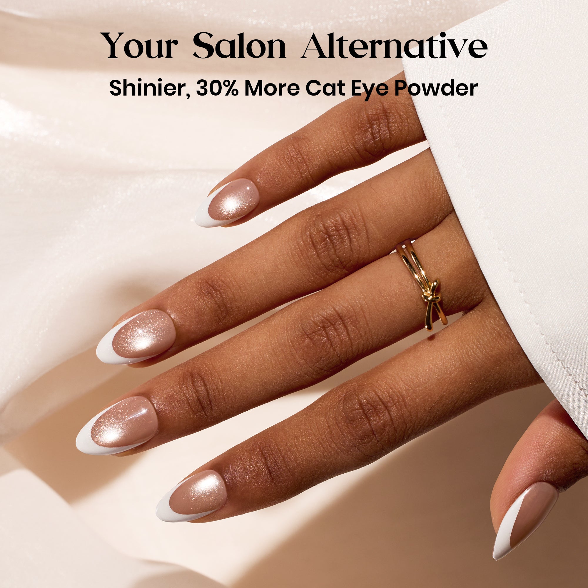 Beetles Stay Shining Glassy Blush French Press On Nails Short Almond 32Pcs