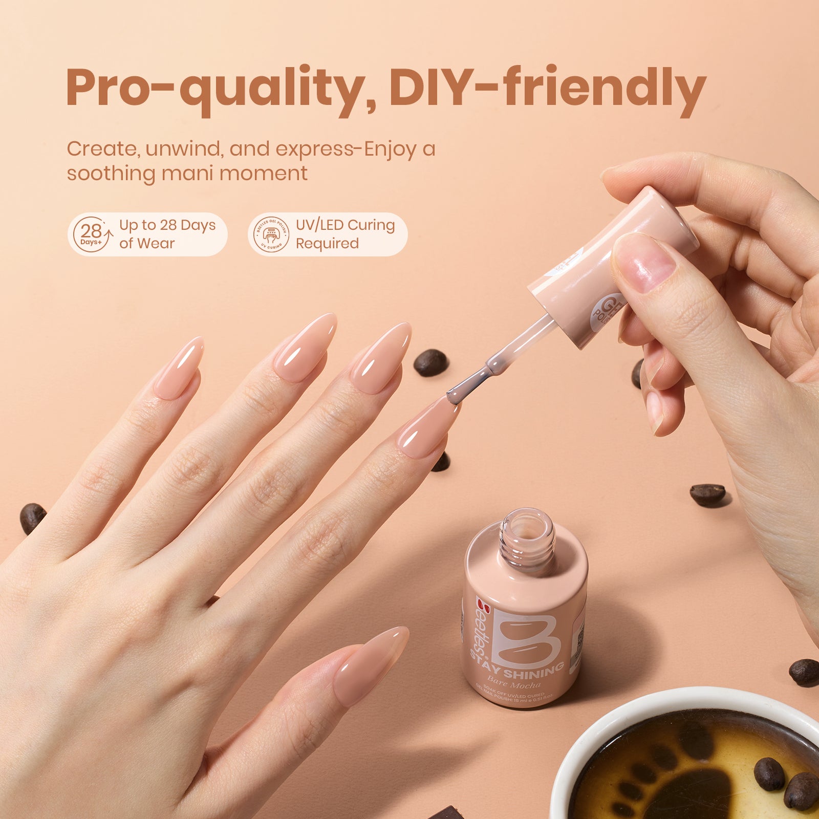 Beetles Gel Polish Bare Mocha - 15ml of Warm Simplicity