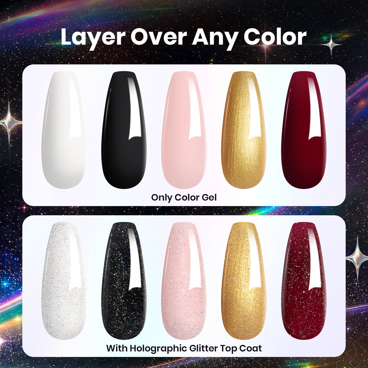 Beetles Glitter Gel Top Coat 15ml No Wipe Top Coat Gel Polish HEMA Free TPO Free