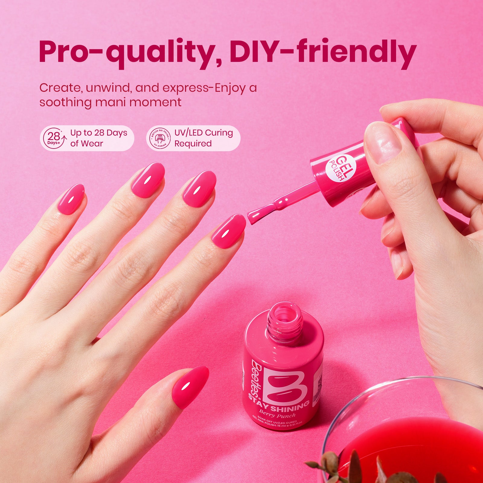Beetles Gel Polish Berry Punch - 15ml of Juicy Energy