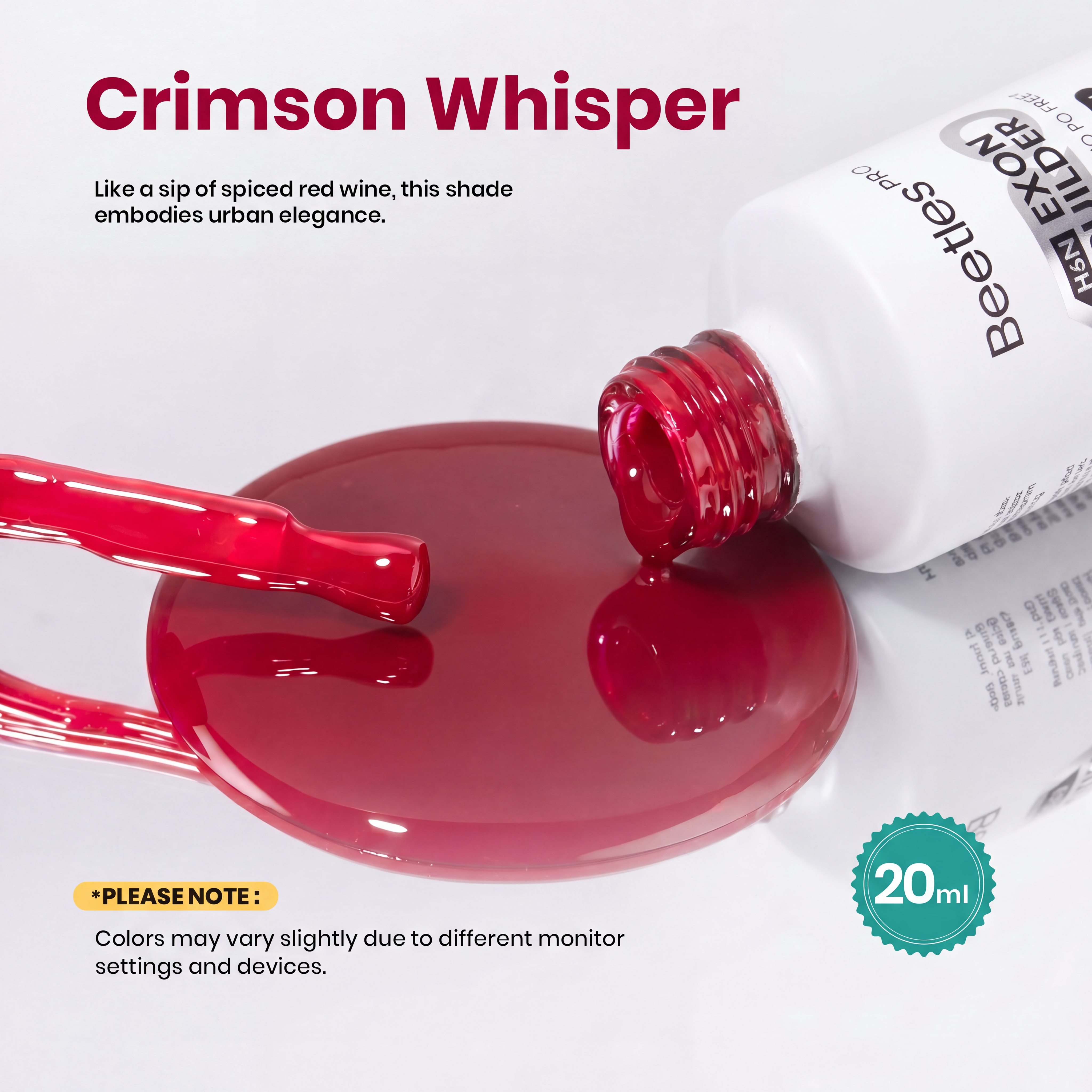 Beetles HEMA Free TPO Free Crimson Whisper Builder Gel