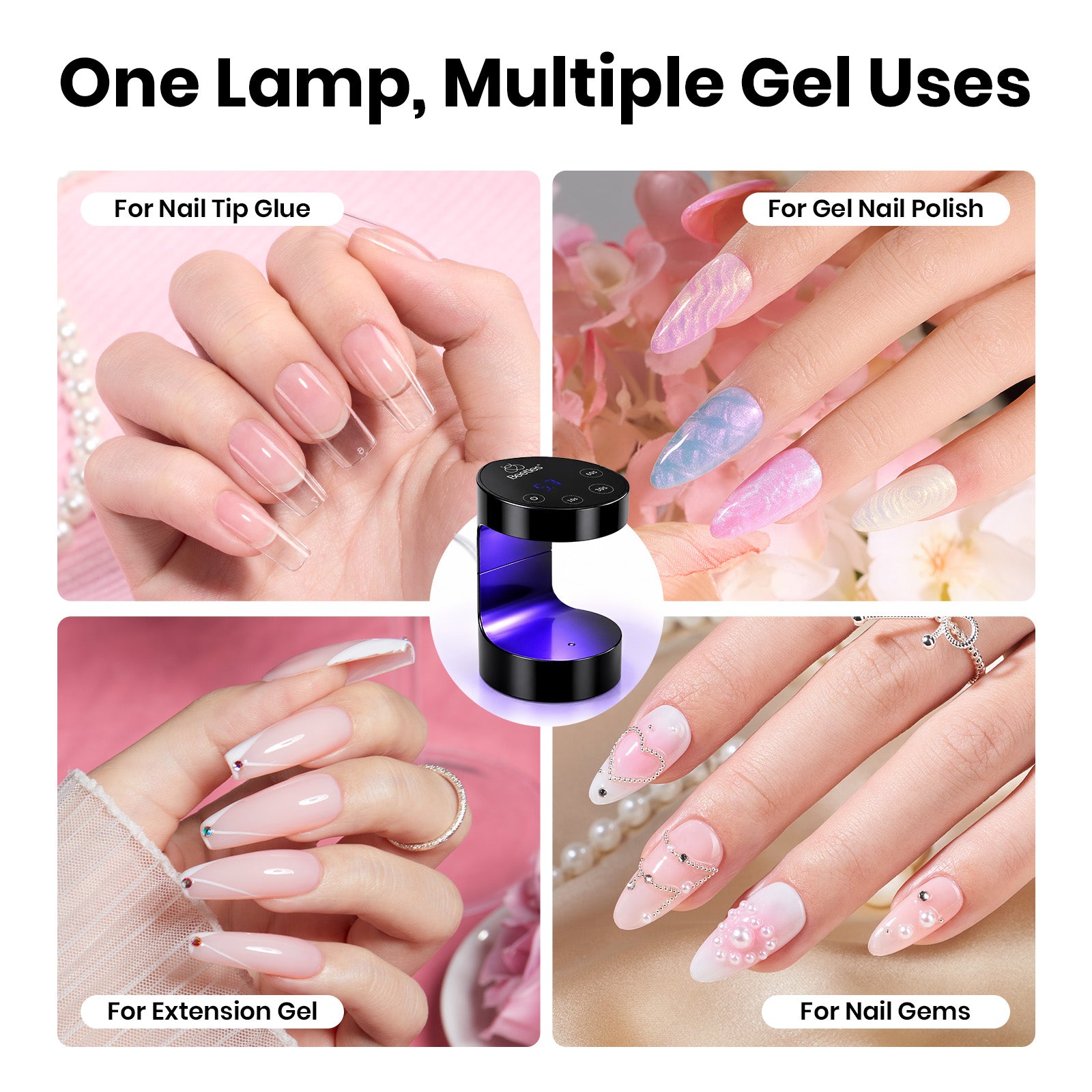 Beetles Mini UV LED Nail Lamp - Flash Curing Gel Nail Light with Smart Sensor