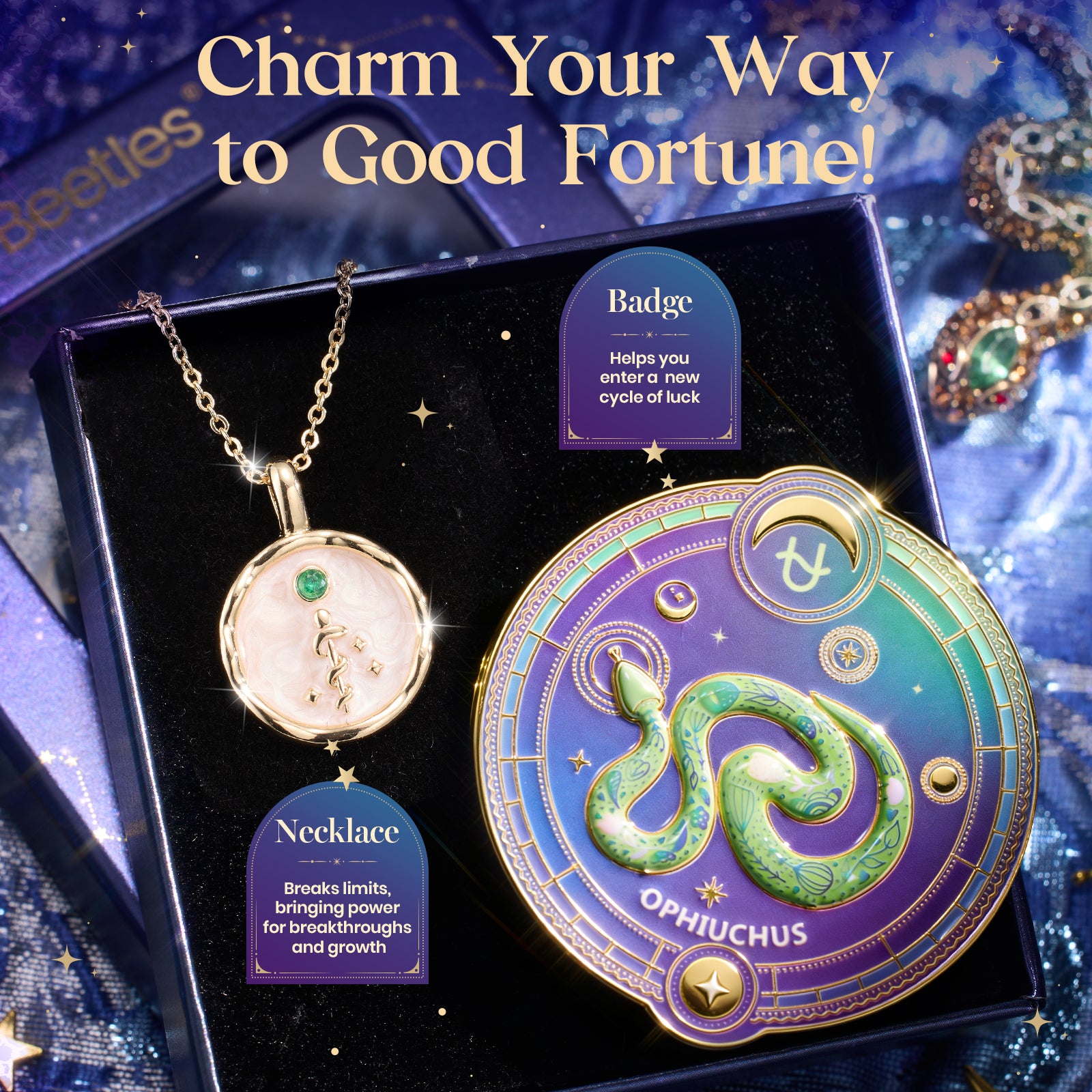 Beetles Gel Polish Ophiuchus Sign Gel Nail Polish Kit - 6 Colors Zodiac Inspired Nail Art Set