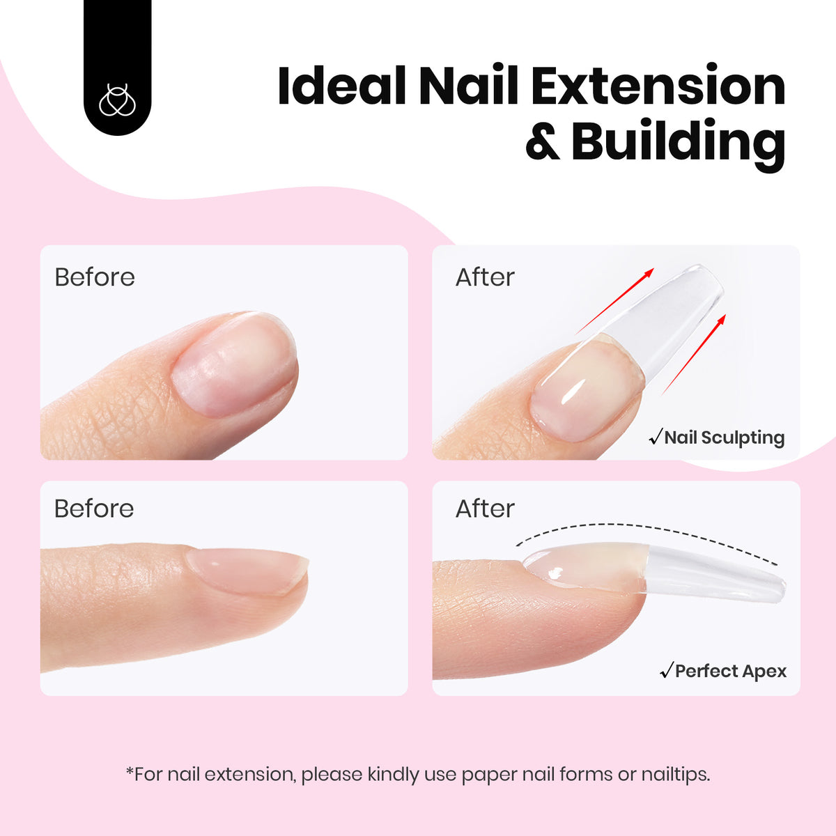 Beetles Hard Gel for Nails HEMA-Free, 1 oz 9 in 1 Pink Builder Nail Gel for Sensitive Nails Extension Sculpting & Overlays, for Salon Pros Nail Tech Use Women, UV LED Lamp Cured