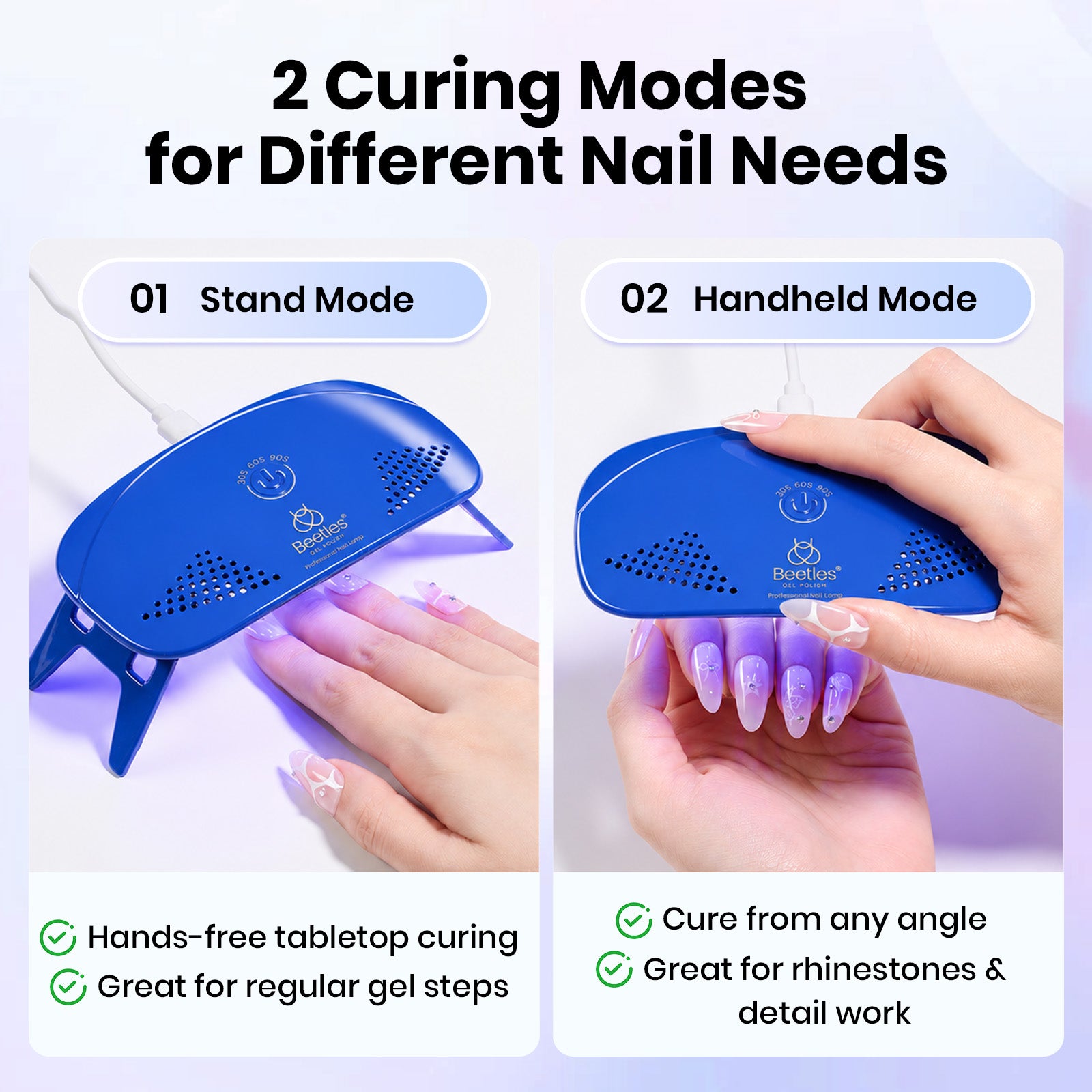 Beetles Mini UV LED Nail Lamp - Blue Nail Light Fast Drying Curing Lamp