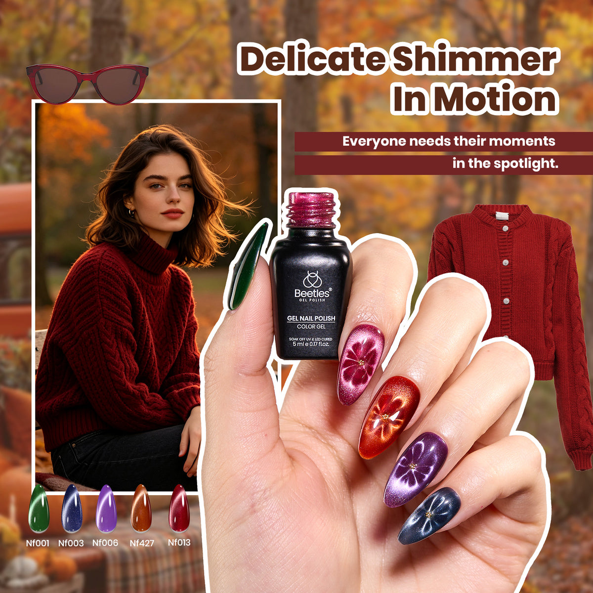 Beetles Pastoral Whisper 20 Colors Cat Eye Gel Magnetic Fall Gel Polish Kit Halloween Nails