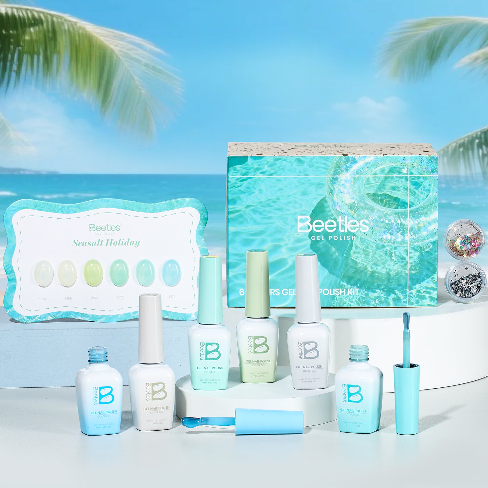 Beetles Summer Voyage - Seasalt Holiday Gel Summer Nails 6 Colors Gel Polish Set 9ml