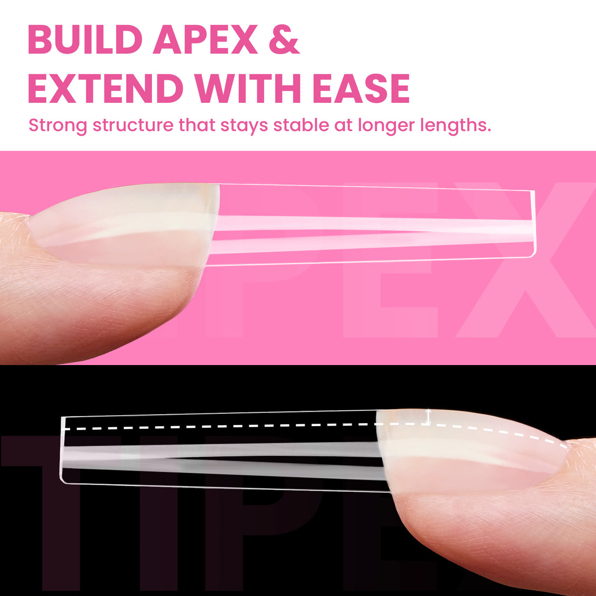 Beetles Pro Tipex Instant Apex Nail Tips, XXL Square 512pcs 16 Sizes for DIY Salon-look Extensions