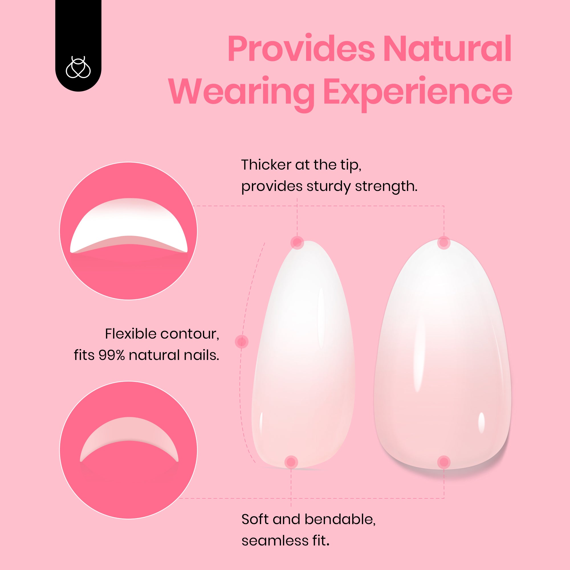 Beetles Almond Press On Nail,64 psc Pink Ombre Nails Press On 16 Sizes XS Short Almond Pink Ombre Fake Nails 2 Set Press On Nails with Nail Glue & Double-Sided Adhesives Nails Press Ons for Women