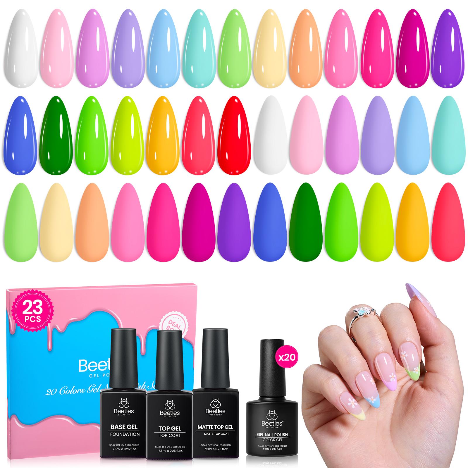 Beetles Deal Box Rainbow Core 20 Colors Gel Polish Set Spring Gel Nail Polish Set