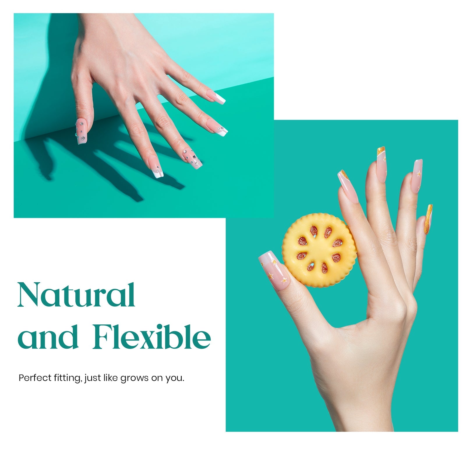 Medium Square Pre-shaped Nail Gelly Tips-500pcs #060