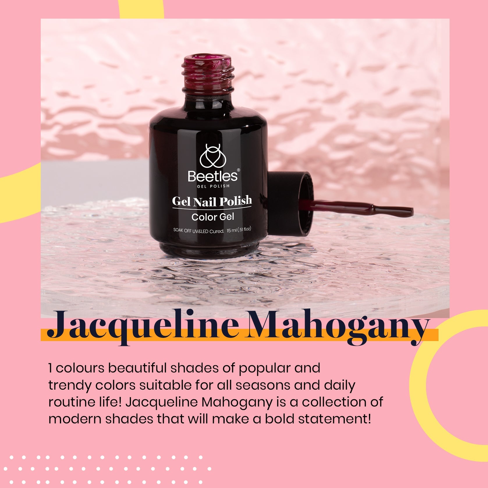 Jacqueline Mahogany #a236 |15ml Gel Polish Brown Nails Creative