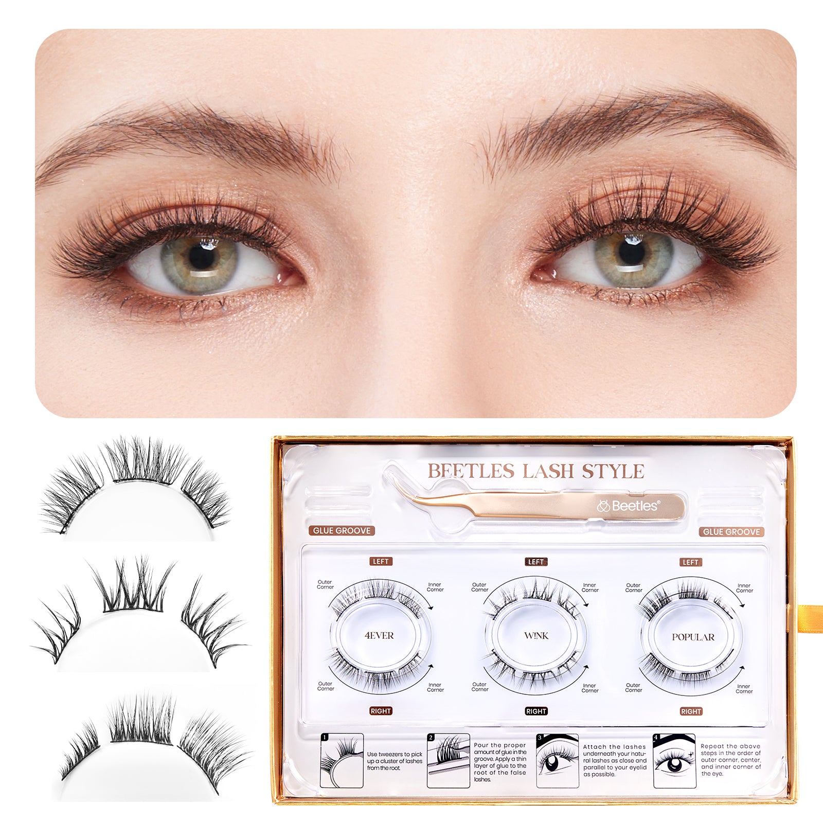 False Eyelash Clusters Kit| Essential Collection 3 Styles 6ct