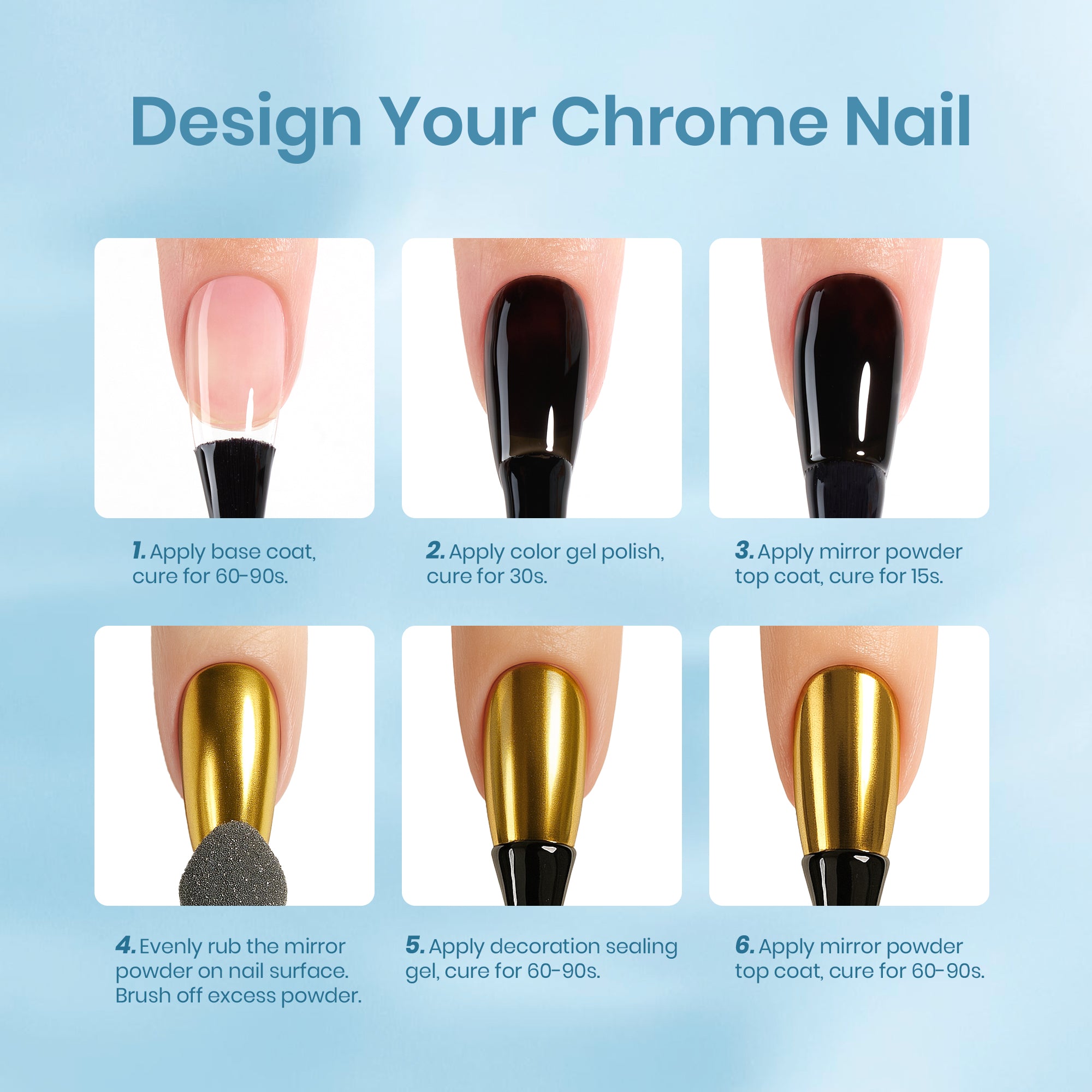 Beetles Stay Shining Chrome Powder Top Coat HEMA Free & TPO Free 15ml