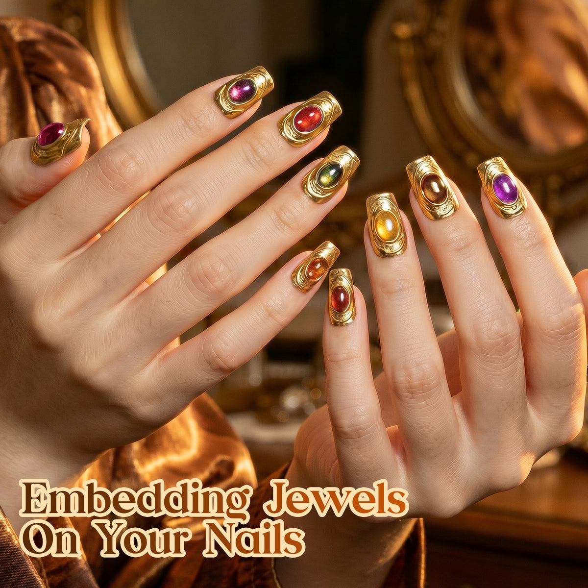 Beetles Vintage Jewel Halloween 6 Colors Cat Eye Gel Polish Set Fall Nails