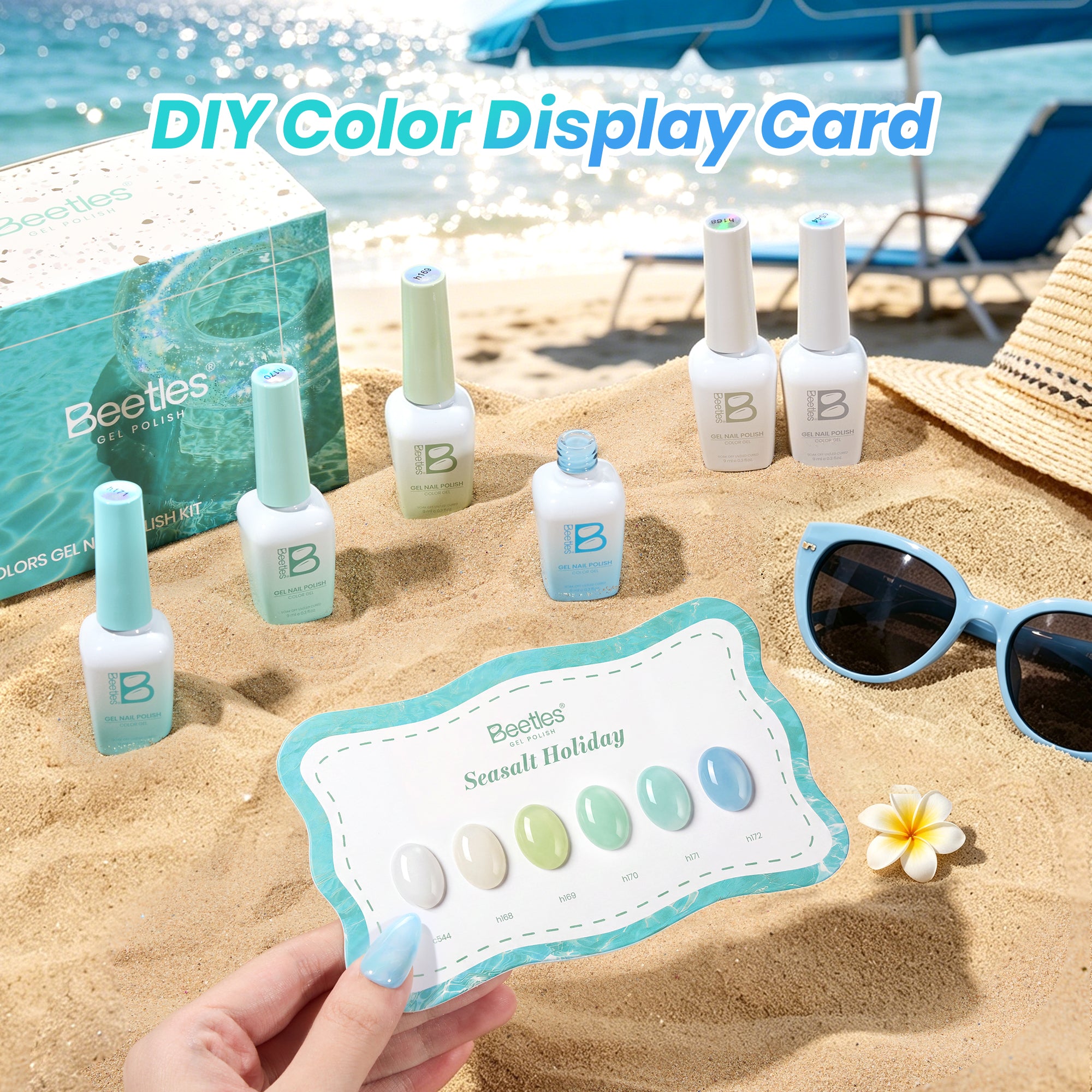Beetles Summer Voyage - Seasalt Holiday Gel Summer Nails 6 Colors Gel Polish Set 9ml