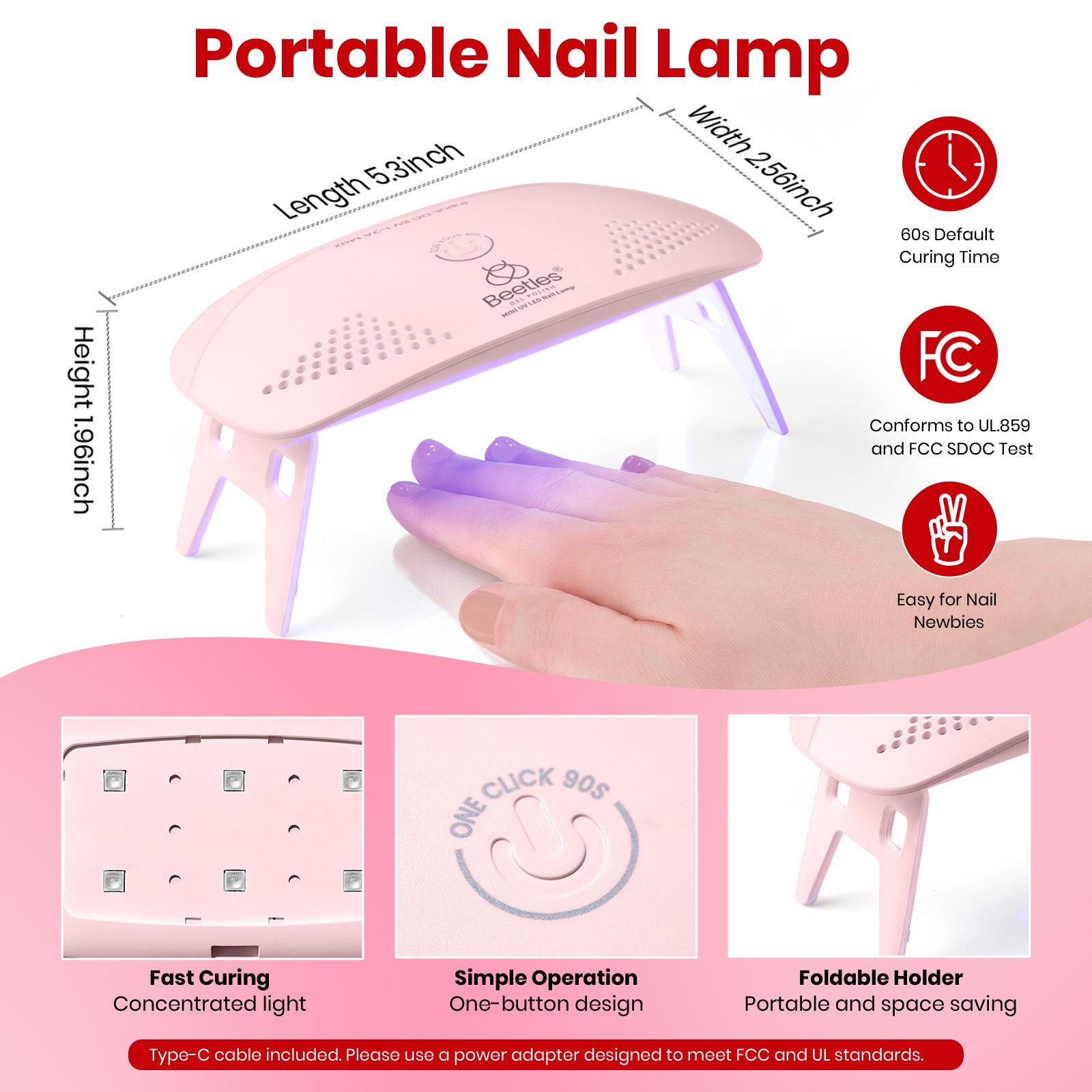 Beetles Stay Shining Timeless Charm HEMA-FREE TPO FREE Gel Nail Kit with UV Light, DIY Salon-Quality at Home